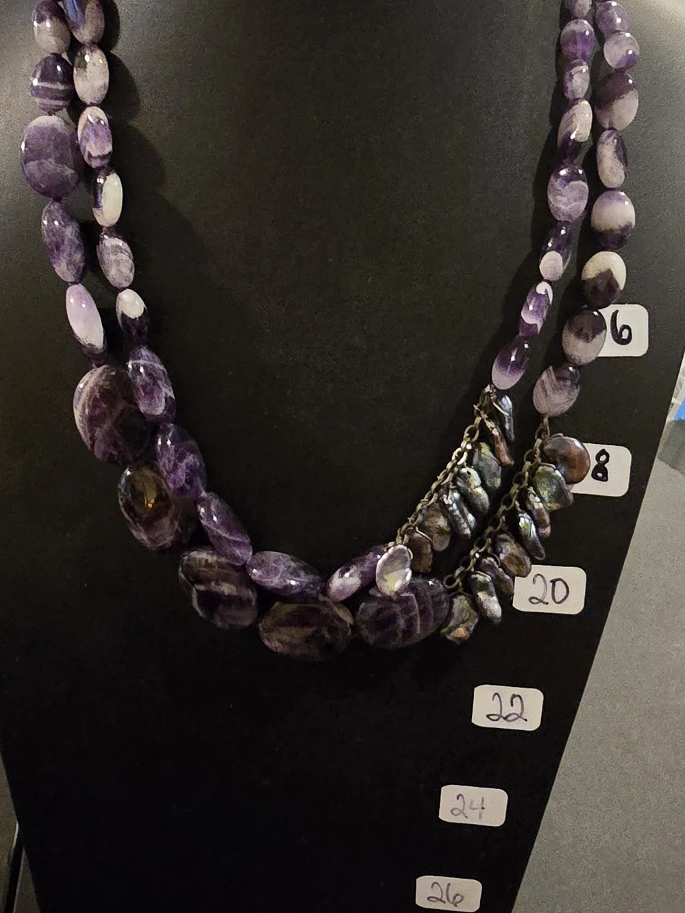 Amethyst And Peacock Pearls Coldwell Creek Necklace Silver